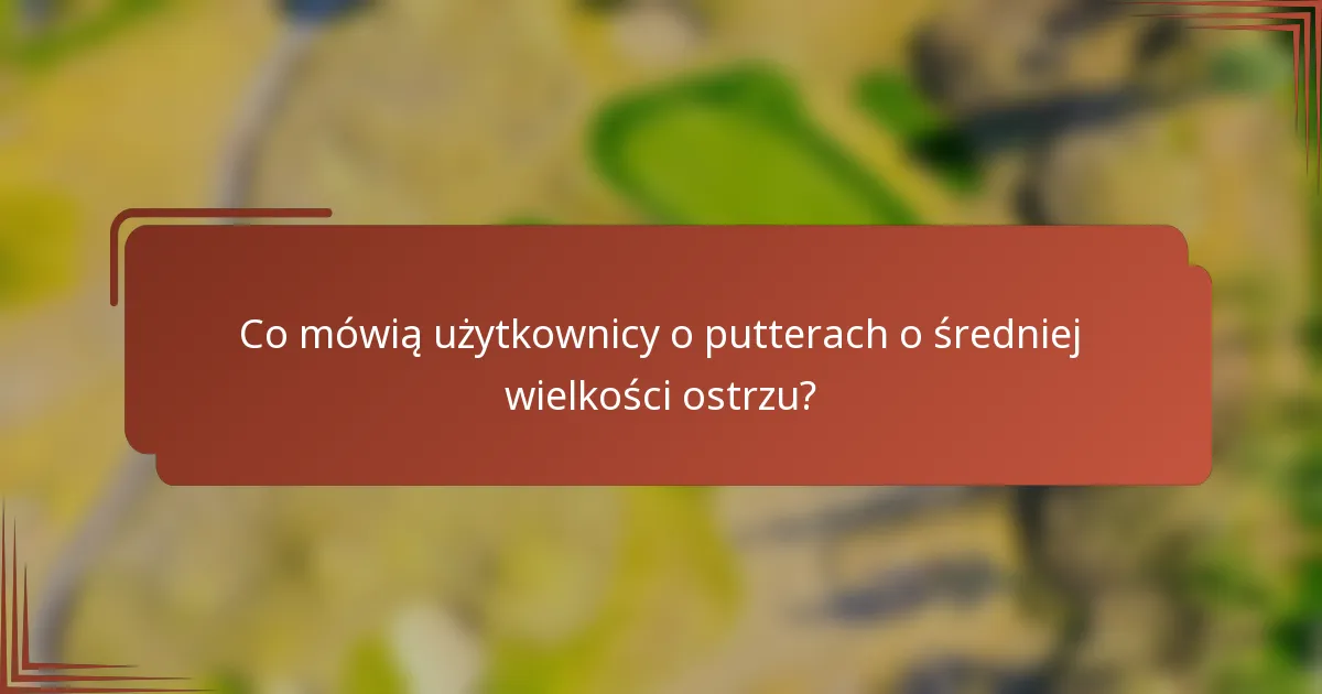 Co mówią użytkownicy o putterach o średniej wielkości ostrzu?