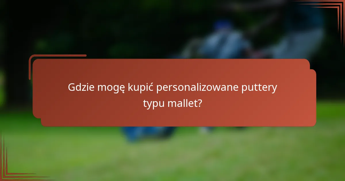 Gdzie mogę kupić personalizowane puttery typu mallet?