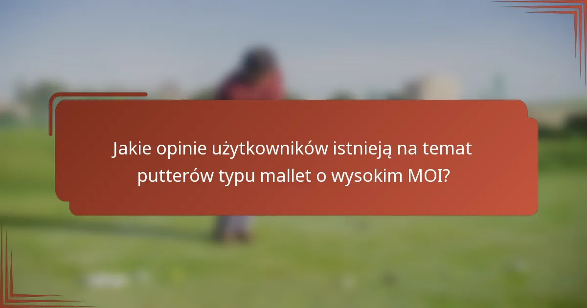 Jakie opinie użytkowników istnieją na temat putterów typu mallet o wysokim MOI?